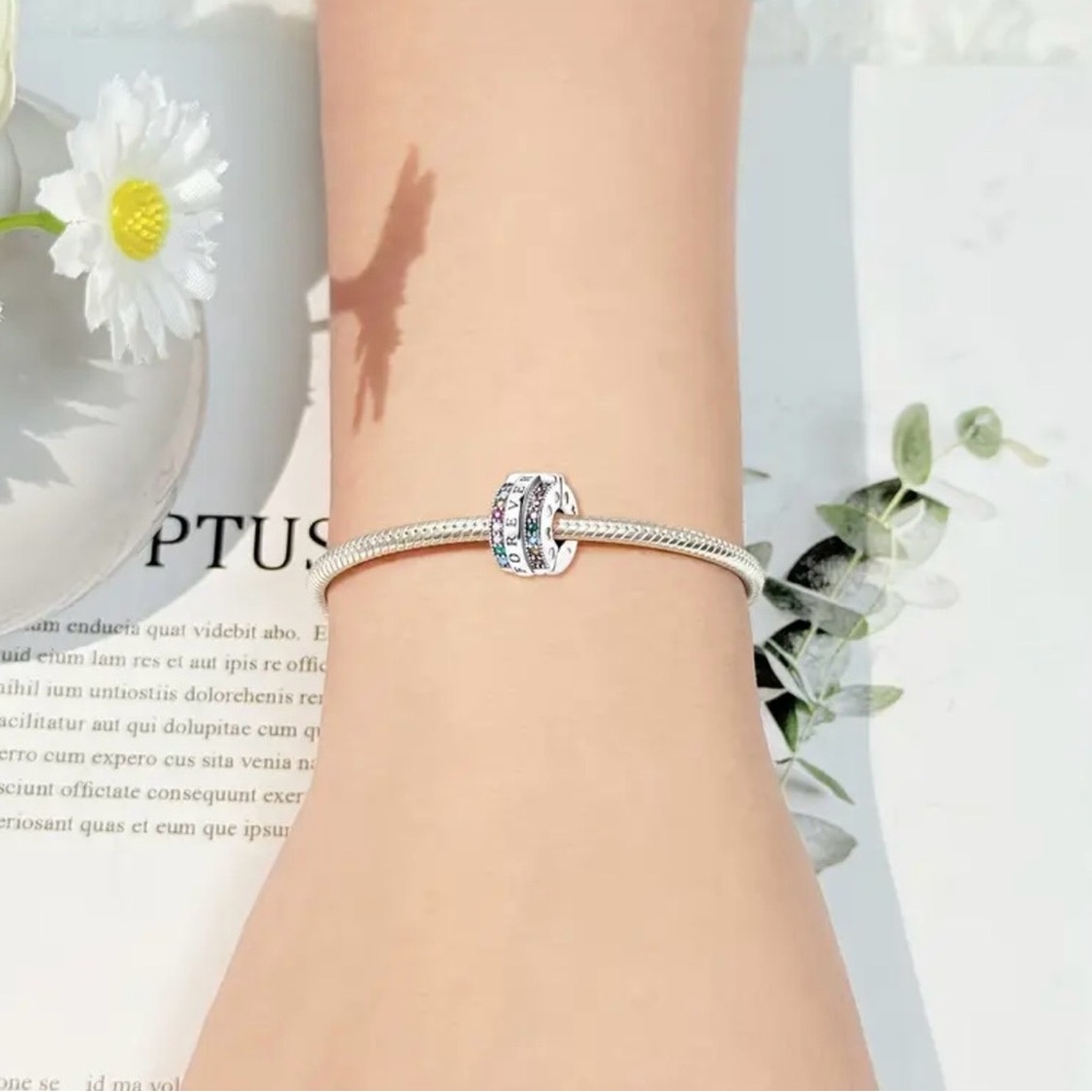 Pandora Forever 925 Sterling Silver Ring with Multi-Color Stones - Picture 5 of 12